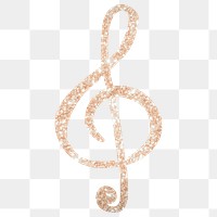 Treble clef png sticker, glittery music symbol on transparent background