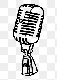 Microphone png doodle sticker, standup comedy symbol