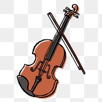 Violin  png sticker, musical instrument doodle on transparent background