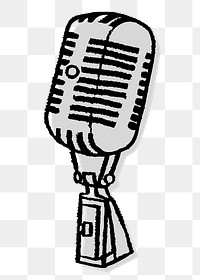 Microphone png doodle sticker, standup comedy symbol