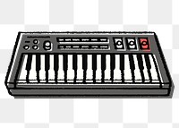 MIDI keyboard png sticker, musical instrument on transparent background