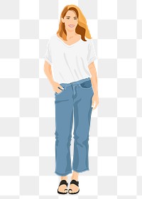 Blonde woman png sticker illustration, transparent background