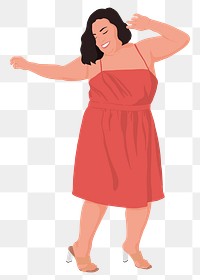 Dancing woman png sticker illustration, transparent background