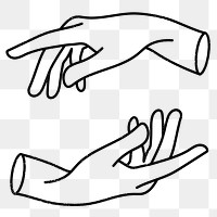 Hand gesture png sticker, doodle, transparent background