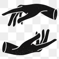 Witch hands sticker, black design on transparent background