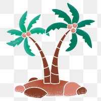 Tropical png sticker, coconut tree, transparent background