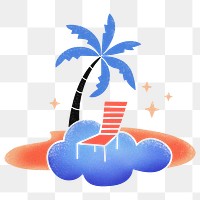 Heaven island png sticker, dreamy art, transparent background