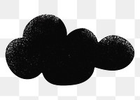 Black cloud png sticker, transparent background