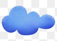 Blue cloud png sticker, transparent background