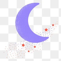 Purple moon png sticker, galaxy, transparent background