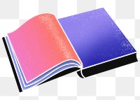 Gradient book png sticker, transparent background