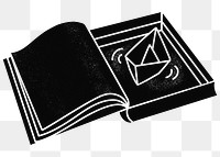 Black book png sticker, boat origami, transparent background