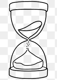 Hourglass drawing png sticker, measuring time, transparent background