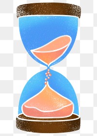 Hourglass png sticker, orange sand, transparent background