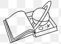 Astronomy book png sticker, doodle, transparent background