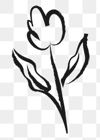 Tulip flower png sticker, cute doodle on transparent background