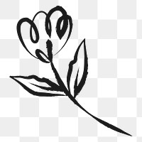 Tulip flower png sticker, cute doodle on transparent background