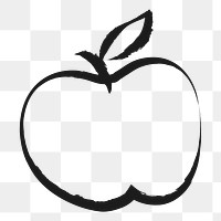Apple fruit png sticker, cute doodle on transparent background