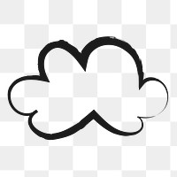 Cloud, weather png sticker, cute doodle on transparent background