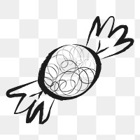 Wrapped candy png sticker, cute doodle on transparent background