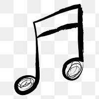 Music note png sticker, cute doodle on transparent background