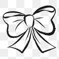 Bow png sticker, cute doodle on transparent background