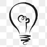 Light bulb png sticker, cute doodle on transparent background