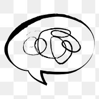 Speech bubble png sticker, cute doodle on transparent background