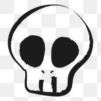 Halloween skull png sticker, cute doodle on transparent background