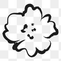 Flower png sticker, cute doodle on transparent background