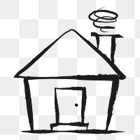 House png sticker, cute doodle on transparent background