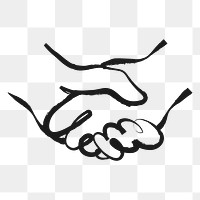 Handshake png sticker, cute doodle on transparent background