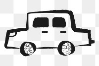 Car, vehicle png sticker, cute doodle on transparent background