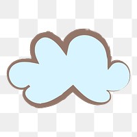 Cloud, weather png sticker, pastel doodle in aesthetic design on transparent background