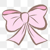 Hairbow png sticker, pastel doodle in aesthetic design on transparent background