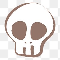 Halloween skull png sticker, pastel doodle in aesthetic design on transparent background