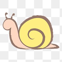 Yellow snail png sticker, pastel doodle in aesthetic design on transparent background