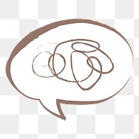 Speech bubble png sticker, pastel doodle in aesthetic design on transparent background