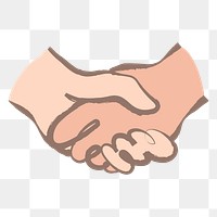 Handshake png sticker, pastel doodle in aesthetic design on transparent background