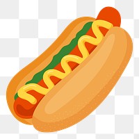 Hotdog png sticker, cute illustration, transparent background