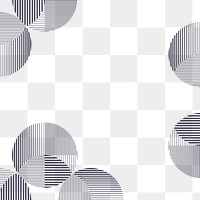 Retro geometric png border frame, abstract illusion style 