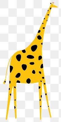 Giraffe png digital sticker transparent flat illustration