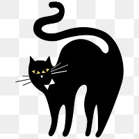 Png black cat digital sticker