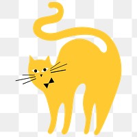 Cat png digital sticker transparent flat illustration
