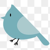 Png blue bird flat illustration transparent social media story sticker