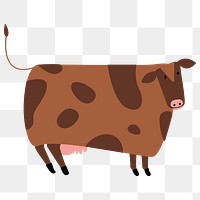 Png cow digital sticker transparent illustration