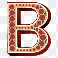 Retro B alphabet font png