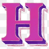 Vintage H alphabet png font