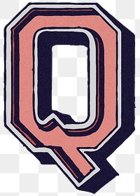 Vintage varsity Q png font