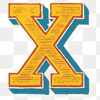 Vintage varsity X png font